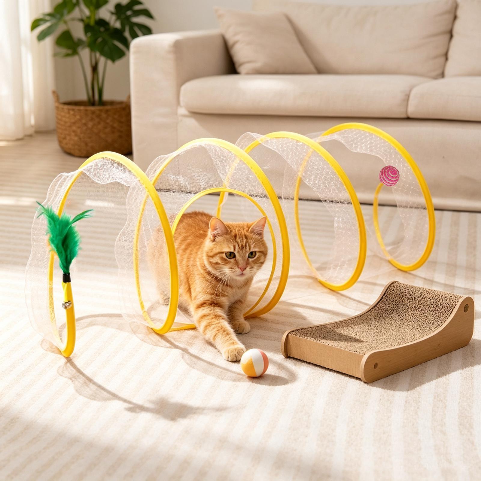 Spiral Tunnel Cat Toy Foldable - огляд і ціна Interactive Cat Toy