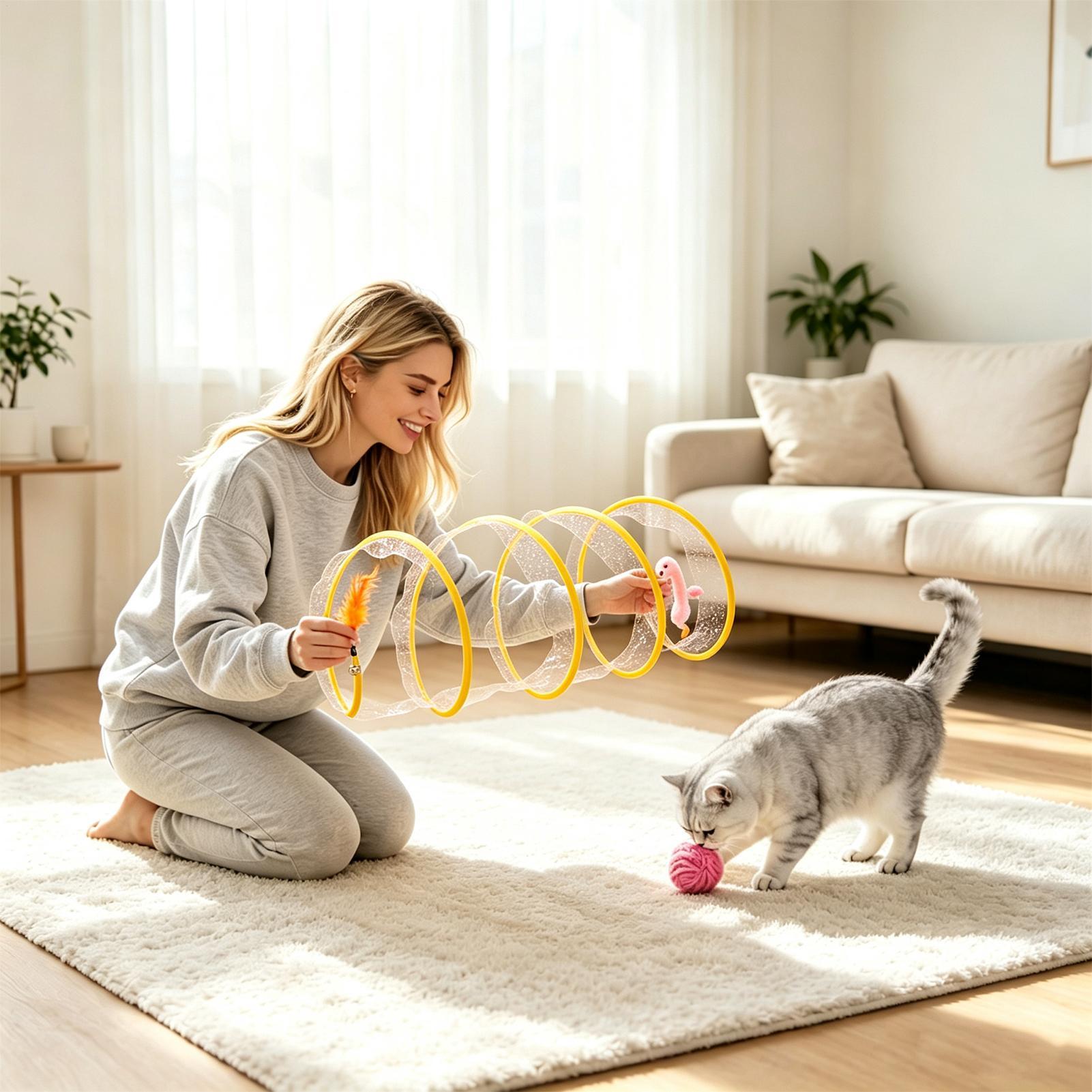Spiral Tunnel Cat Toy Foldable - огляд і ціна Interactive Cat Toy