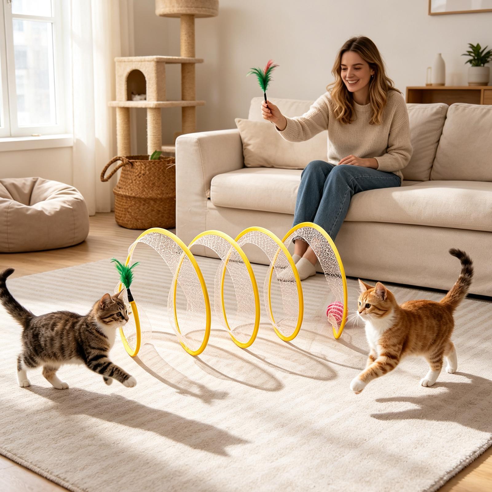 Spiral Tunnel Cat Toy Foldable - огляд і ціна Interactive Cat Toy