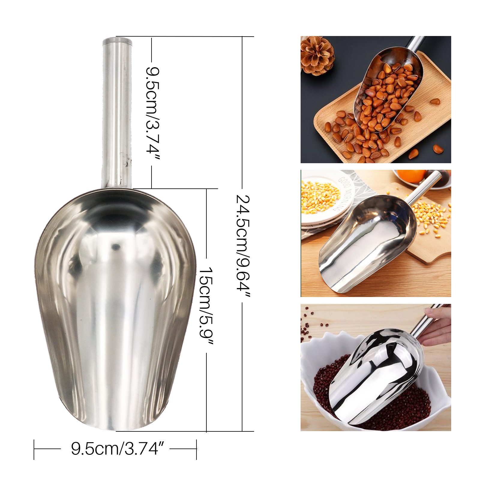 Pet Food Shovel Stainless Stee - огляд і ціна Pet Supplies Dog Food