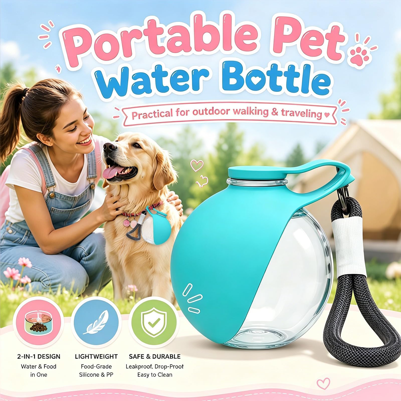 New 2026 2 in 1 Portable Dog W - огляд і ціна Pet Supplies Dog Food