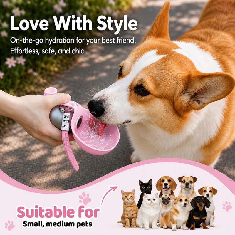 Dog Water Bottle Stainless Ste - огляд і ціна Pet Supplies Dog Food